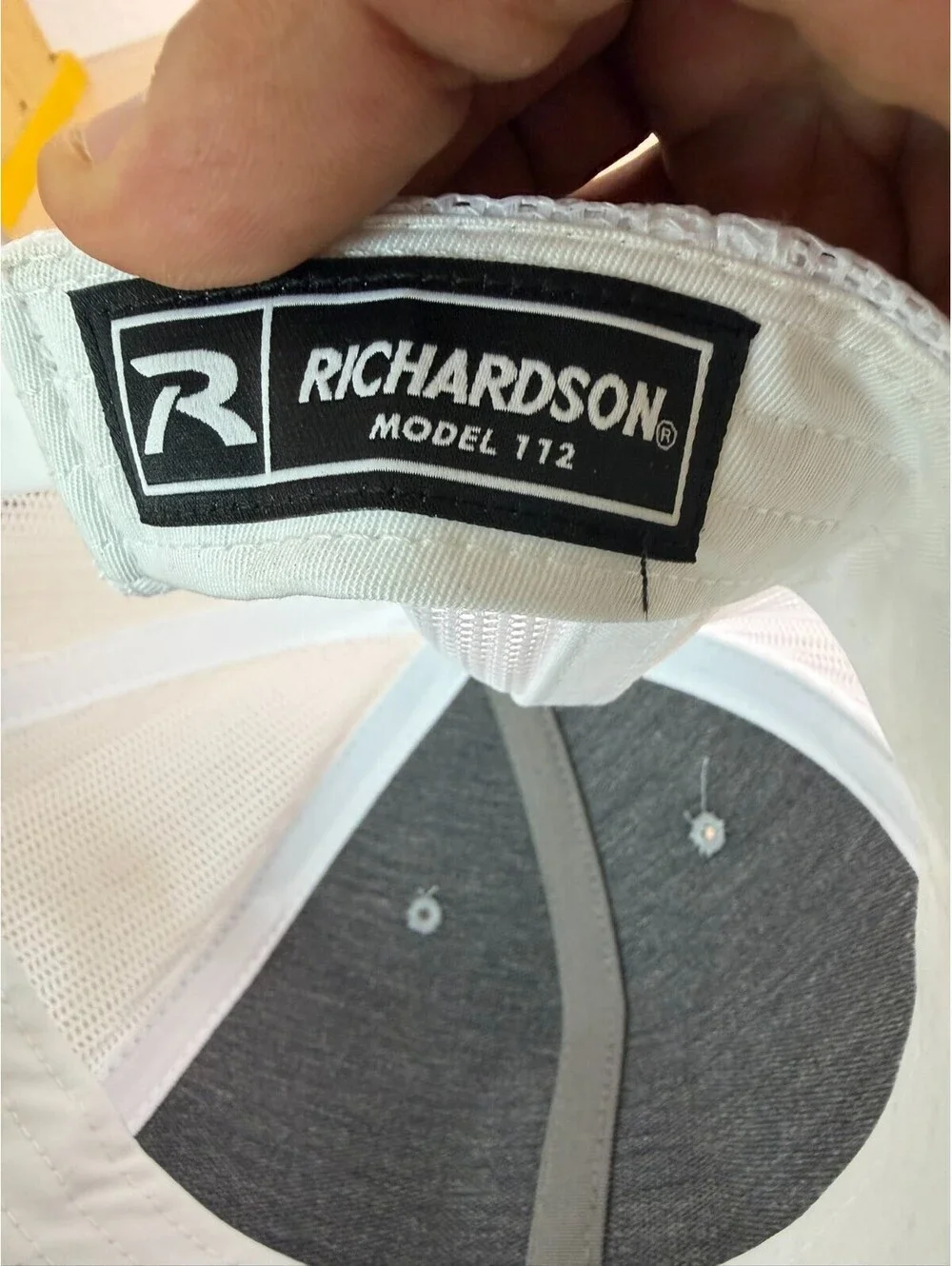Richardson 112 Trucker Hat Gray/White T Diamond Bar LLC Patch Adjustable Snapbac